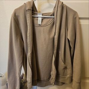 Cozy Tan Hoodie and Tank Set